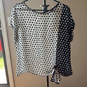 polkadot short sleeve tie shirt